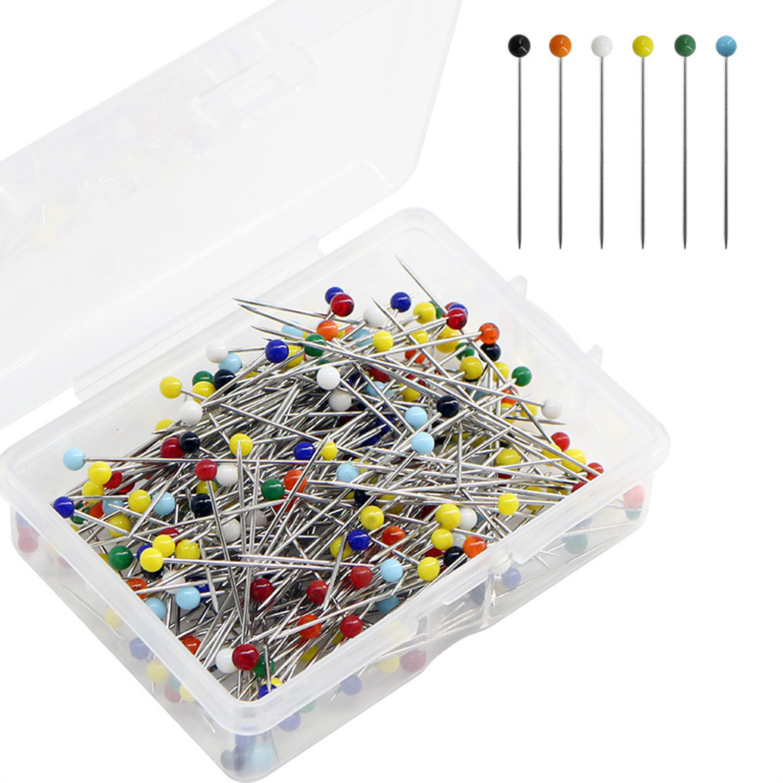 100 - Piece Box of Multi - Color Pearlescent Bead Needles for Sewing